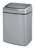Brabantia 10L Rectangular Sanitary Bin - Soft Touch Top Opening in a Metallic Grey Finish