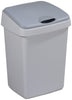 small 10 litre rubbish bin with pronounced handle and grey base