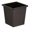 Brown waste paper bin, large open top aperture with protective rim, finished in brown