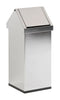 55 Litre Stainless Steel Carro swing bin. Large capacity  modern rectangular bin.