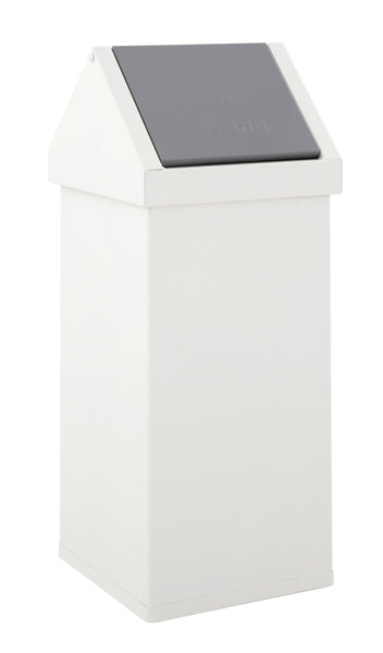55 Litre White Carro Swing Aperture Hooded Kitchen Bin.