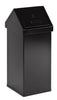 55 Litre Black Carro swing bin with lift off lid. Robust commercial grade metal bin.