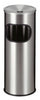 Stainless steel litter litter bin with funnel design ashtray with the top.  Open aperture to the front