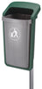 Post mountable litterbin with green surround and removable grey internal base complete with white tidyman iconography