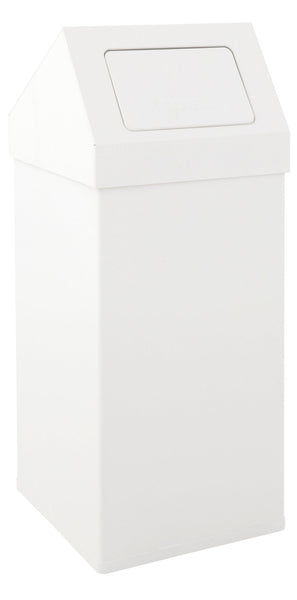 55 Litre White Carro Push Bin. All bins feature a lift off lid for easy cleaning.