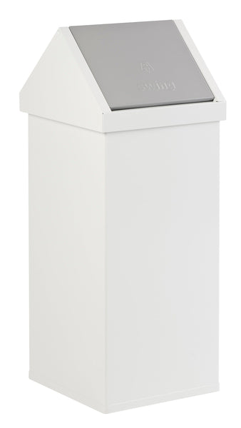 110 Litre White Carro Commercial Grade Kitchen Bin. Heavy duty indoor litter bin.