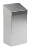 Aluminium push flap waste bin in a metallic finish