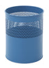 Semi perforated waste paper bin in blue with large throwaway aperture