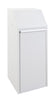 White push flap litter bin with front opening access panel to allow access for waste removal