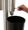Image of the aluminium ashtray bin with key opening for emptying
