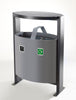 2 Compartment external recycling bin with general waste and mixed recycling plate to the front