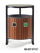 Wood Effect Outdoor Litter Bin - 2 x 39 Litre