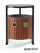 Wood Effect Outdoor Litter Bin - 2 x 39 Litre