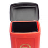 Apollo dog waste bin in red with black lid and black inner liner