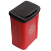 Apollo dog waste bin in red with black lid, side on view