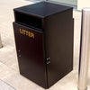 Sleek Barnsley Outdoor Litter Bin with a black powder-coated steel finish.