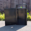 Front access door with slam lock mechanism of the Barnsley Outdoor Bin.