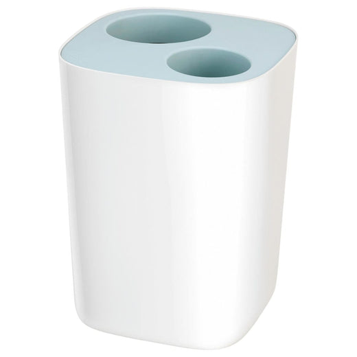 independent photo of a white Split Recycling Bin for the bathroom, equipped with two detachable receptable.