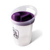 3 Litre transparent bodied battery collection bin.  Battery iconography to the front and purple twist cap lid, complete with carry handle
