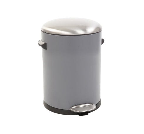 Grey-finished EKO Belle Deluxe Pedal Bin combining aesthetics and functionality for waste disposal.