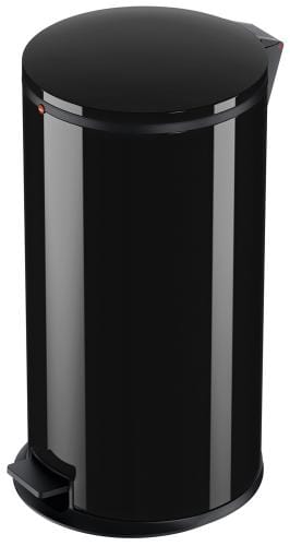 44L Hailo Pure Litter Bin in Black with a soft closing lid.