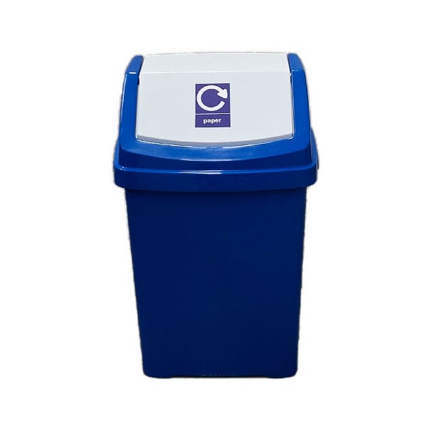 Flip Top Recycling Bin with Stickers 50 Litre Capacity