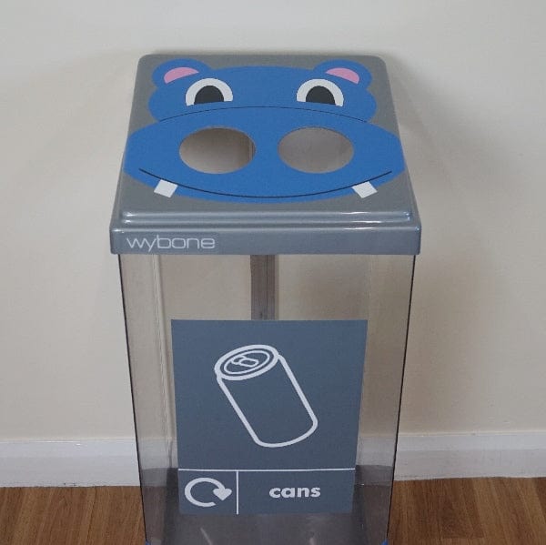Hippo styled box cycle for cans in grey with a clear body