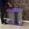 Box cycle purples recycling bin with clear bodies, showing a man recycling