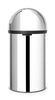 Side profile of Brabantia Push Flap Bin featuring removable dome-shaped lid.