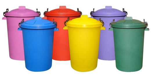 Coloured Outdoor Plastic Dustbin with Lockable Lid - 85 Litre