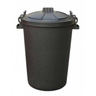 Black colored clip bin made of heavy duty industrial grade plastic.