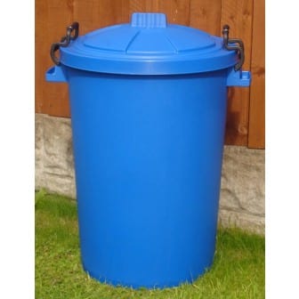 Blue colored clip bin made of heavy duty industrial grade plastic.