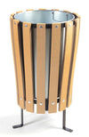 Wood Effect Conical Open Top Park Litter Bin - 40 Litre