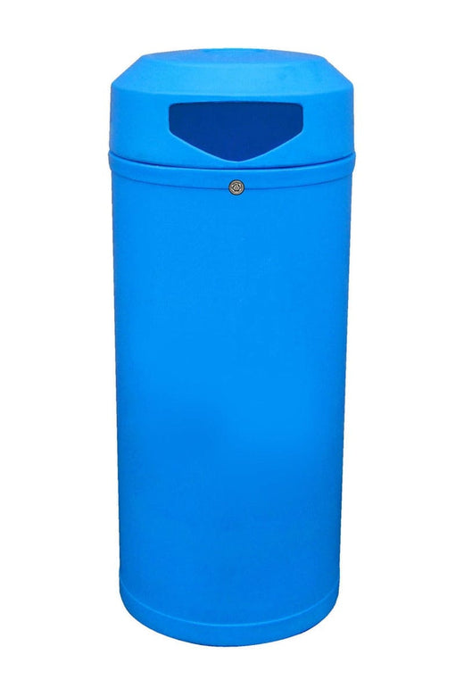 52 litre Light Blue Continental Outdoor Litter Bin in a slimline design.