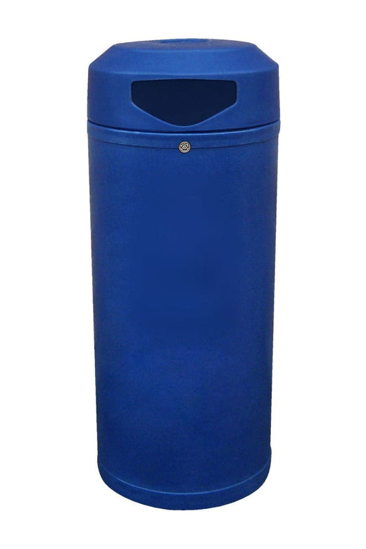 52 litre Dark Blue Continental Outdoor Litter Bin in a slimline design.