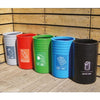 91 Litre capacity Open Top Circular Recycling units. Durable polyethylene bins.