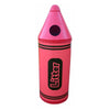 Red litter bin with graphic to the front of the bin, circular aperture to the tip and graphic to suit