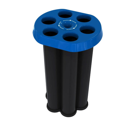 MT Cup Collector Bin in a 6-aperture blue lid that holds up to 500 cups.