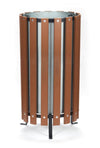 Wood Effect Circular Open Top Litter Bin - 45 and 70 Litre Available