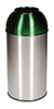 40 litre stainless steel domed top bin, with large open aperture on the top 