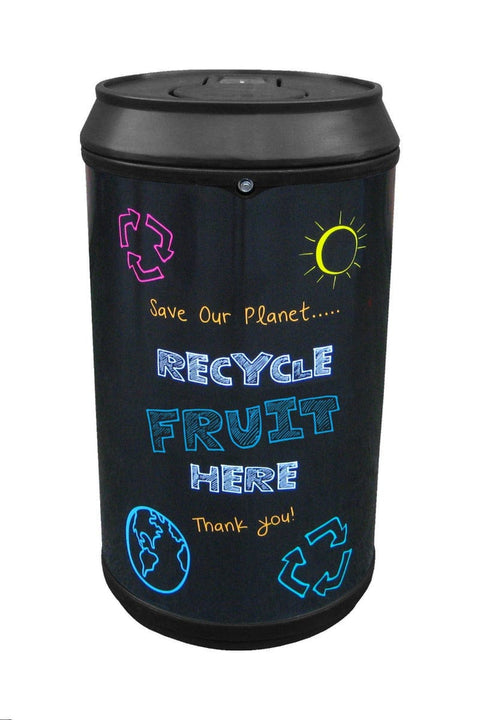 Blackboard Drinks Can Recycling Bin - 130 Litre