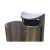 External litter bin with a capacity of 70 litres with front door open and 2 apertures with inner liner