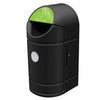 90 Litre Exeo External Recycling Bin with a hooded aperture. Made of durable weather-resistant plastic.