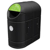 Exeo Dual Stream Recycling Bin with 180L capacity, durable black weather-resistant plastic finish for outdoor use.
