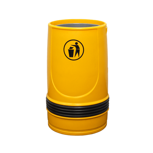 Yellow 90-litre Falcon Outdoor Litter Bin, durable polyethylene construction.