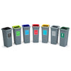Set of 20 litre capacity colour coded recycling bins.