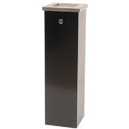 Stainless Steel Flat Top Free Standing Cigarette Bin with integrated lock to prevent tampering.
