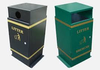 Flat Top Outdoor Litter Bin - 80 Litre