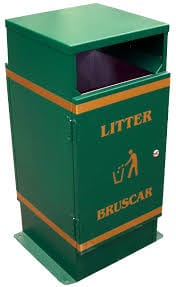 Flat Top Outdoor Litter Bin - 80 Litre