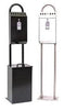 Floor Standing Cigarette Bin with Optional Litter Bin in black and stainless steel.